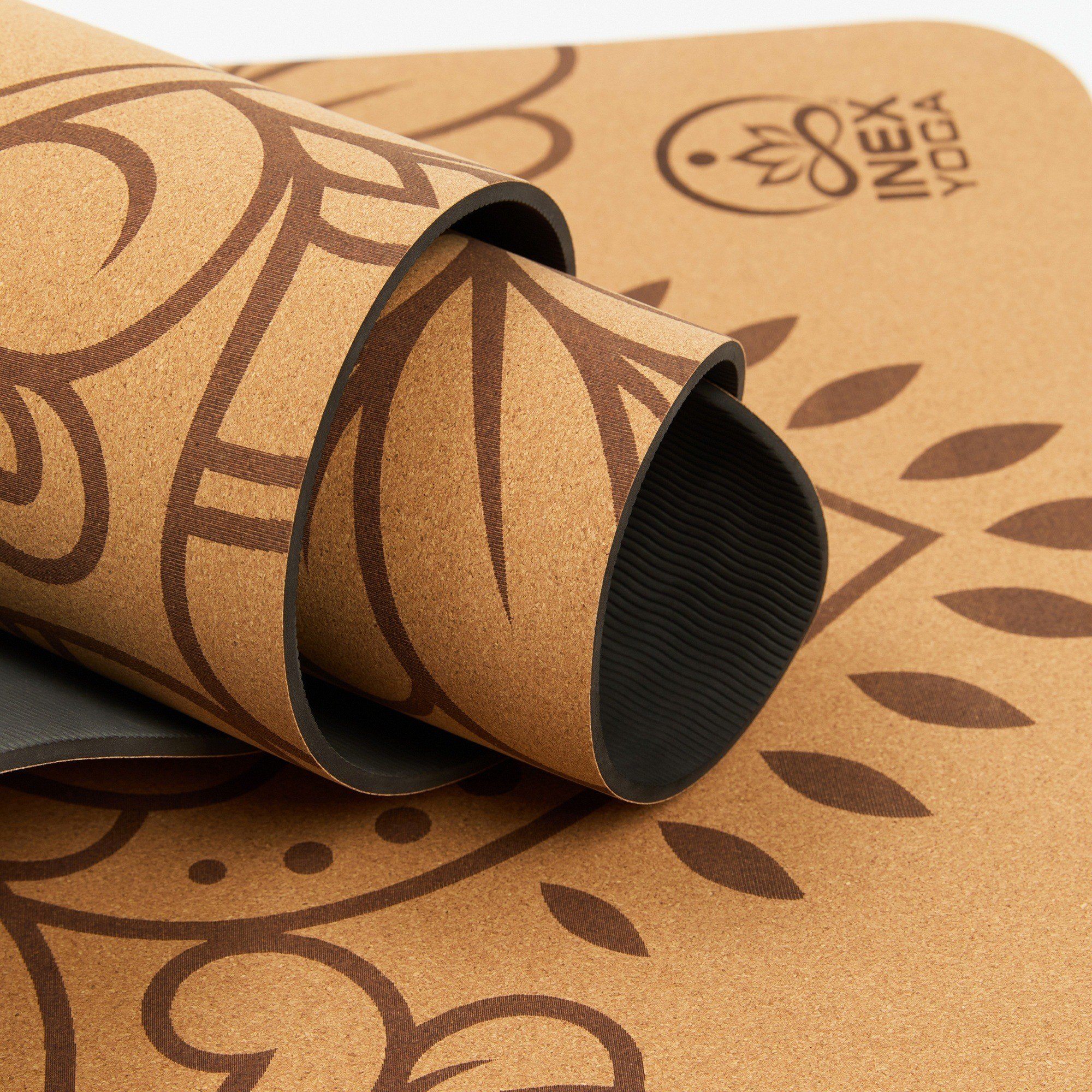 Коврик для йоги из пробки 183х61х0,6 см, TPE Inex Cork Yoga Mat CKMATPE-YY Инь-Янь