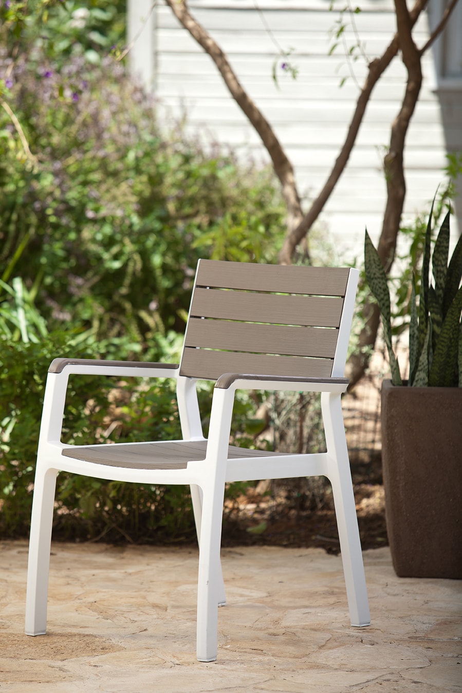 Стул с подлокотниками Гармония, белый-капучино Harmony armchair