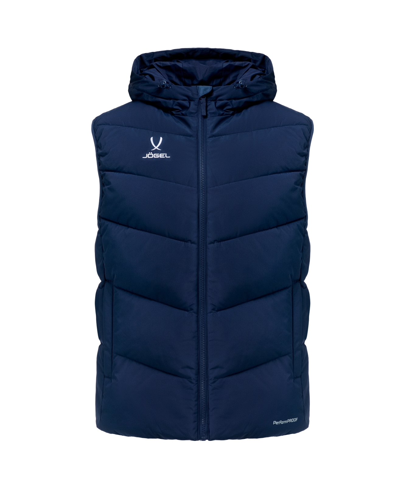 Жилет утепленный c капюшоном Jogel ESSENTIAL PerFormPROOF Padded Hooded Vest, темно-синий
