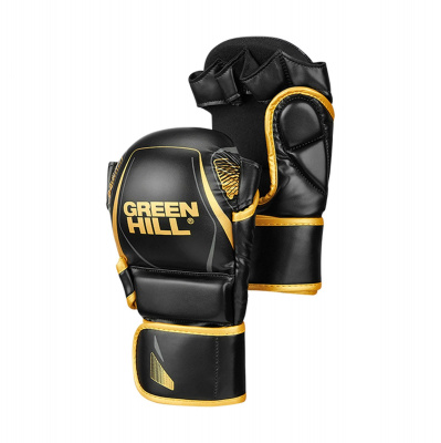 Гибридные перчатки для MMA Green Hill MMI-603GH черно-золотой