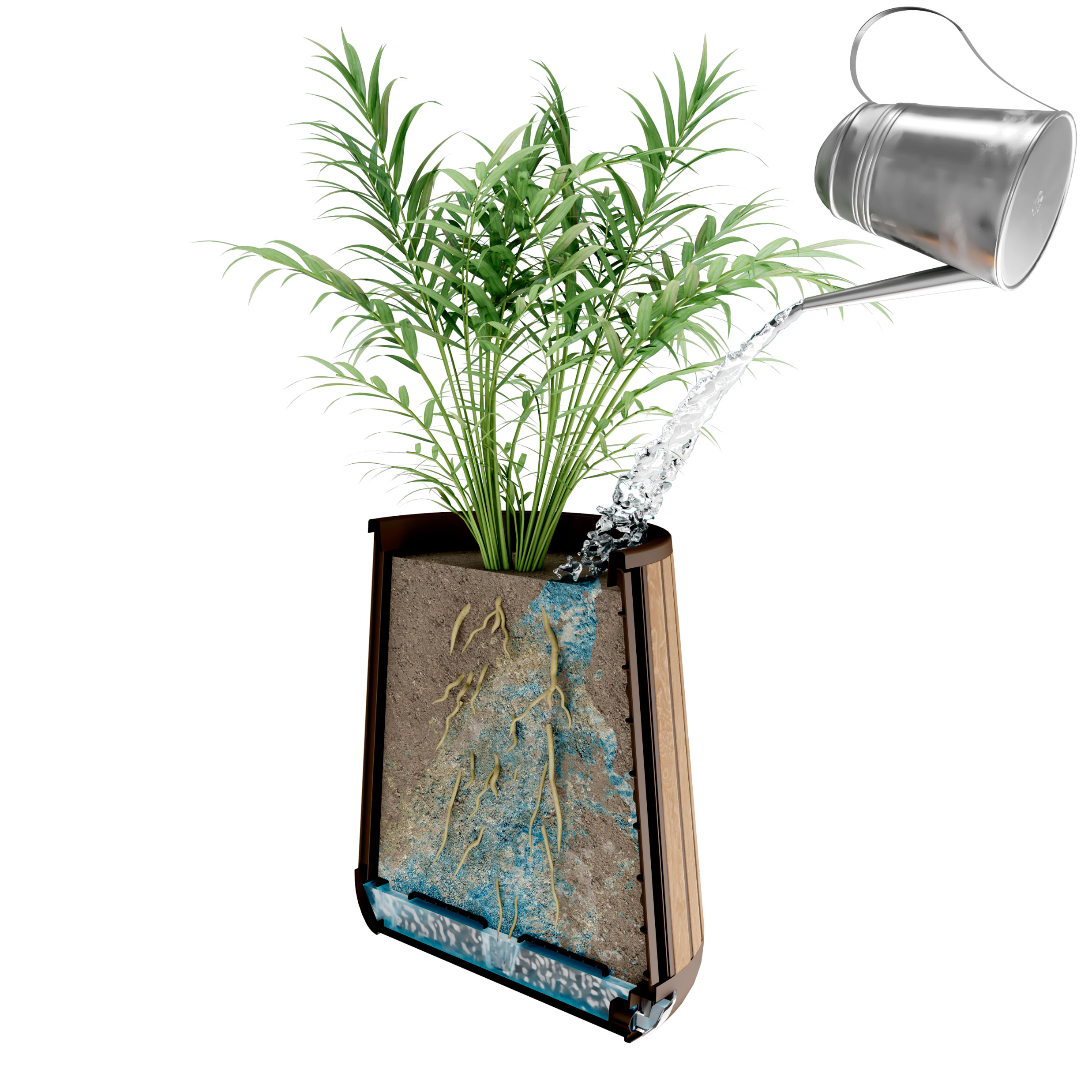 Кашпо-Грядка коричневое DECO CONIC PLANTER