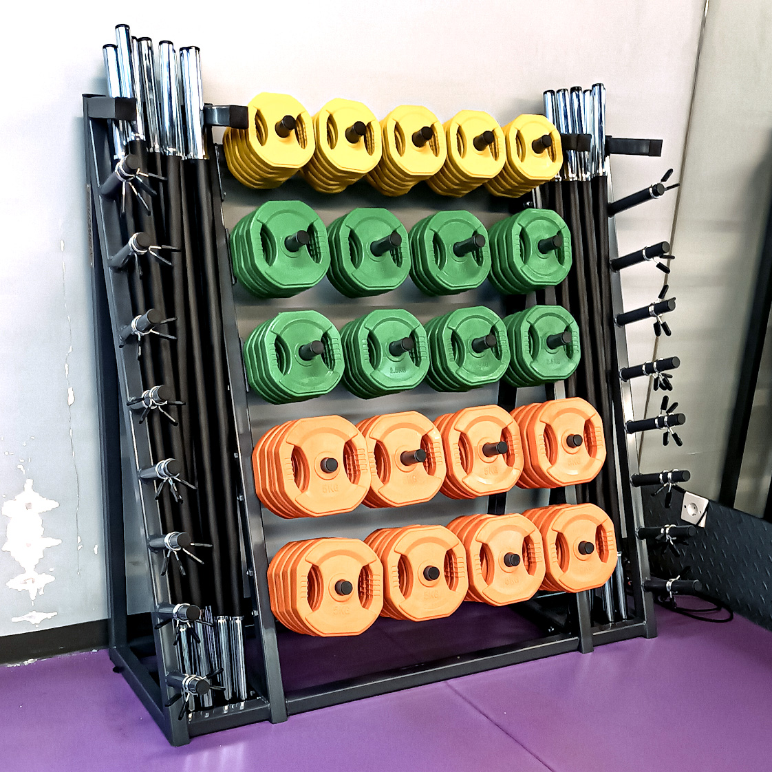 Стойка для памп-штанг на 20 наборов OKPRO OK0019 | Premium Fitness