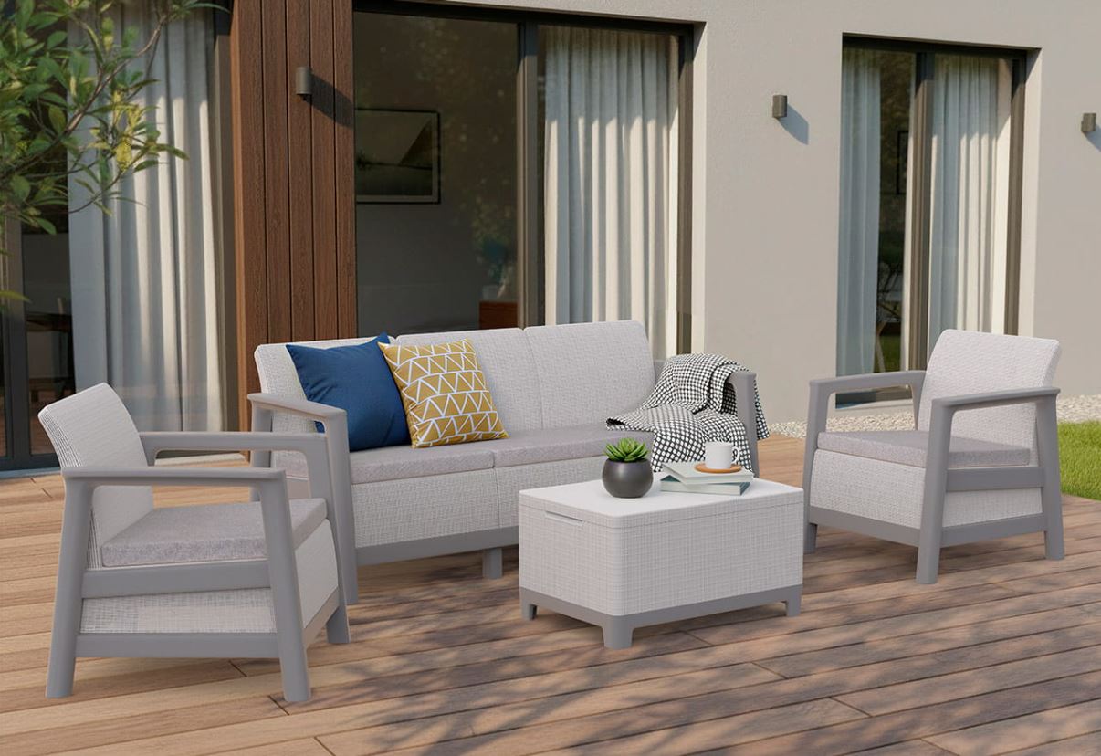 Комплект мебели Сканди (Scandi Linea 3 Seater Set ) пепельно-серый