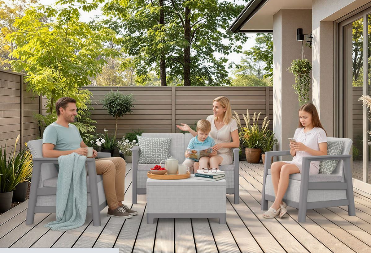 Комплект мебели Сканди (Scandi Linea 2 Seater Set) пепельно-серый