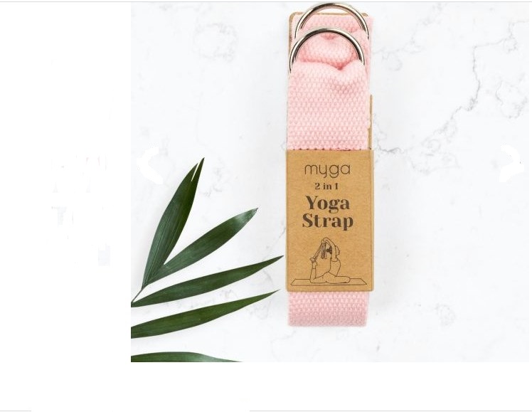 Ремень для йоги 180 см Yoga Belt and Sling 2 in 1 Myga RY1133 розовый