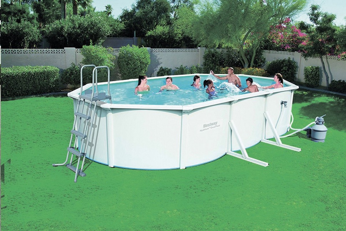 Каркасный бассейн овальный 500х360х120см+насос-фильтр Bestway Hydrium Oval Pool Set 56586