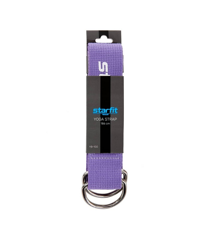 Ремень для йоги Core 186 см Star Fit хлопок YB-100 фиолетовый пастель
