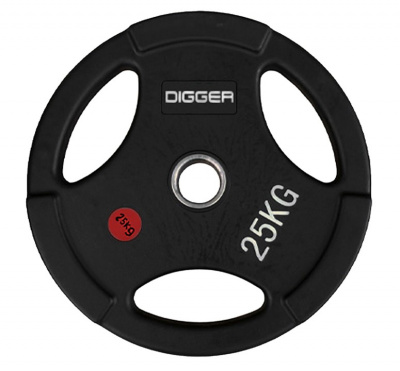 Диск олимпийский обрезиненный 3-х хватовый 25кг Hasttings Digger HD51C1C-25