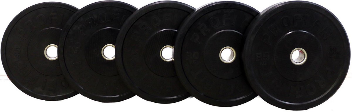 Диск для штанги каучуковый, черный, d51 10кг Profi-Fit