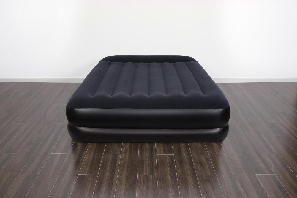 Кровать надувная 2-х ярусная 203x152x46см с подголовником флок насос Bestway 67403 черный