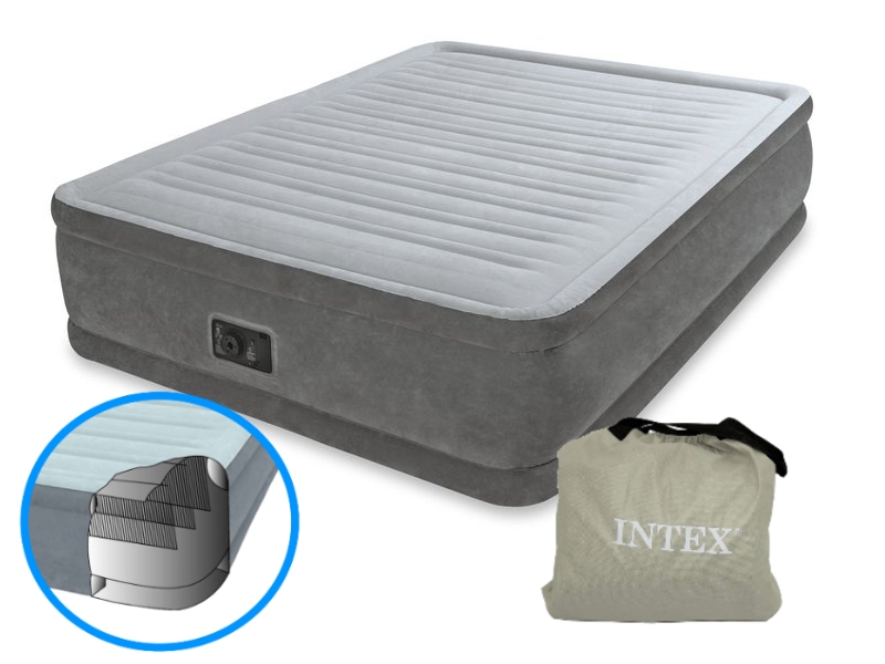Надувная кровать Intex Comfort-Plush 152х203х46см, встроенный насос 220V 64414