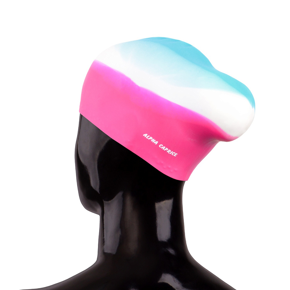 Шапочка для плавания, для длинных волос Alpha Caprice SCL 8 - skyblue\wh\rose