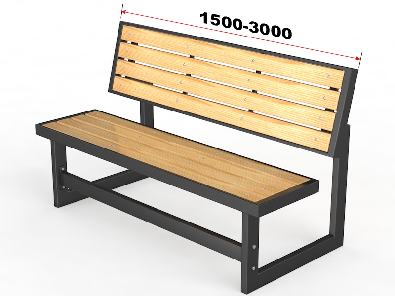 Уличная скамейка со спинкой Парк, длина 2500 мм  14.6.700-2500