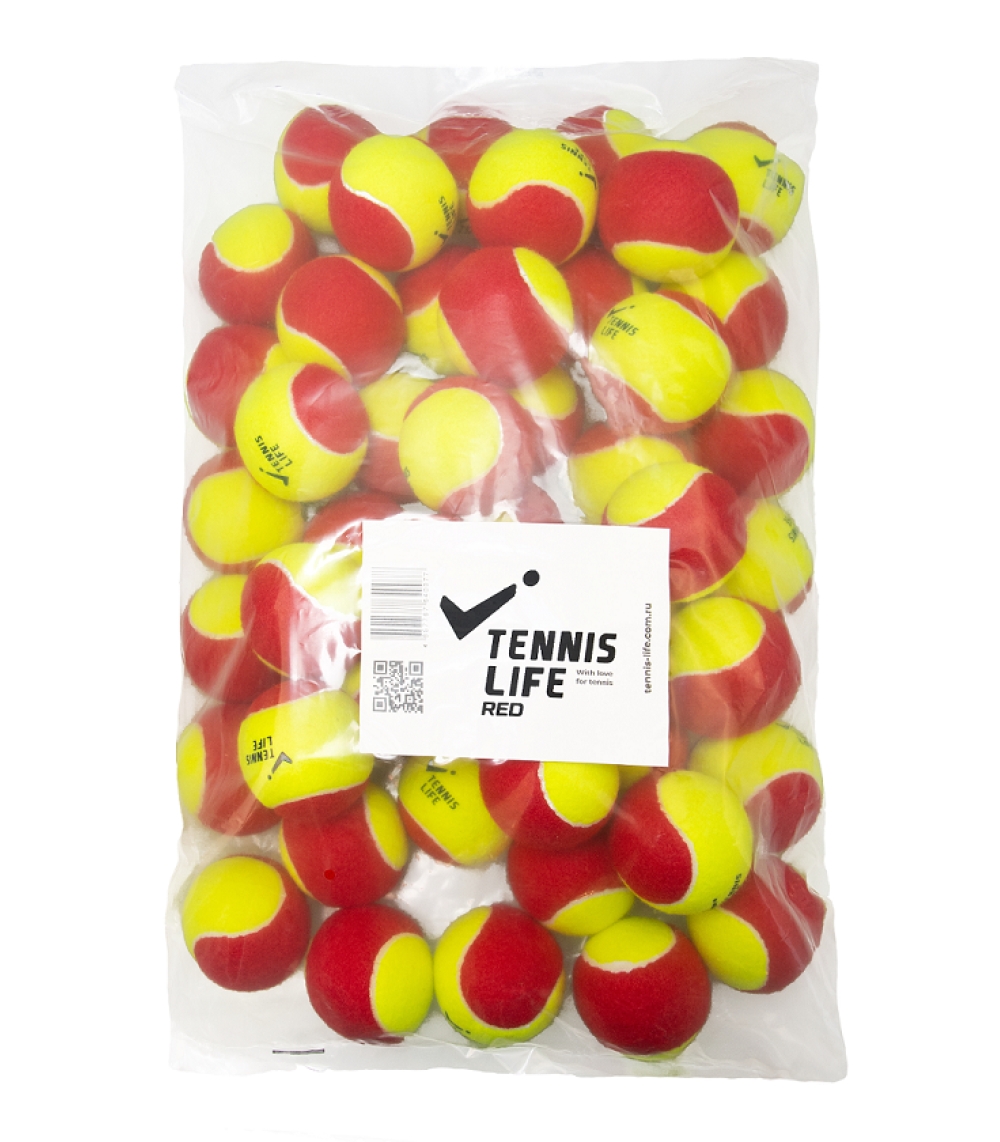 Детские мячи для тенниса 48 шт Tennis Life TL-RED красно-желтый