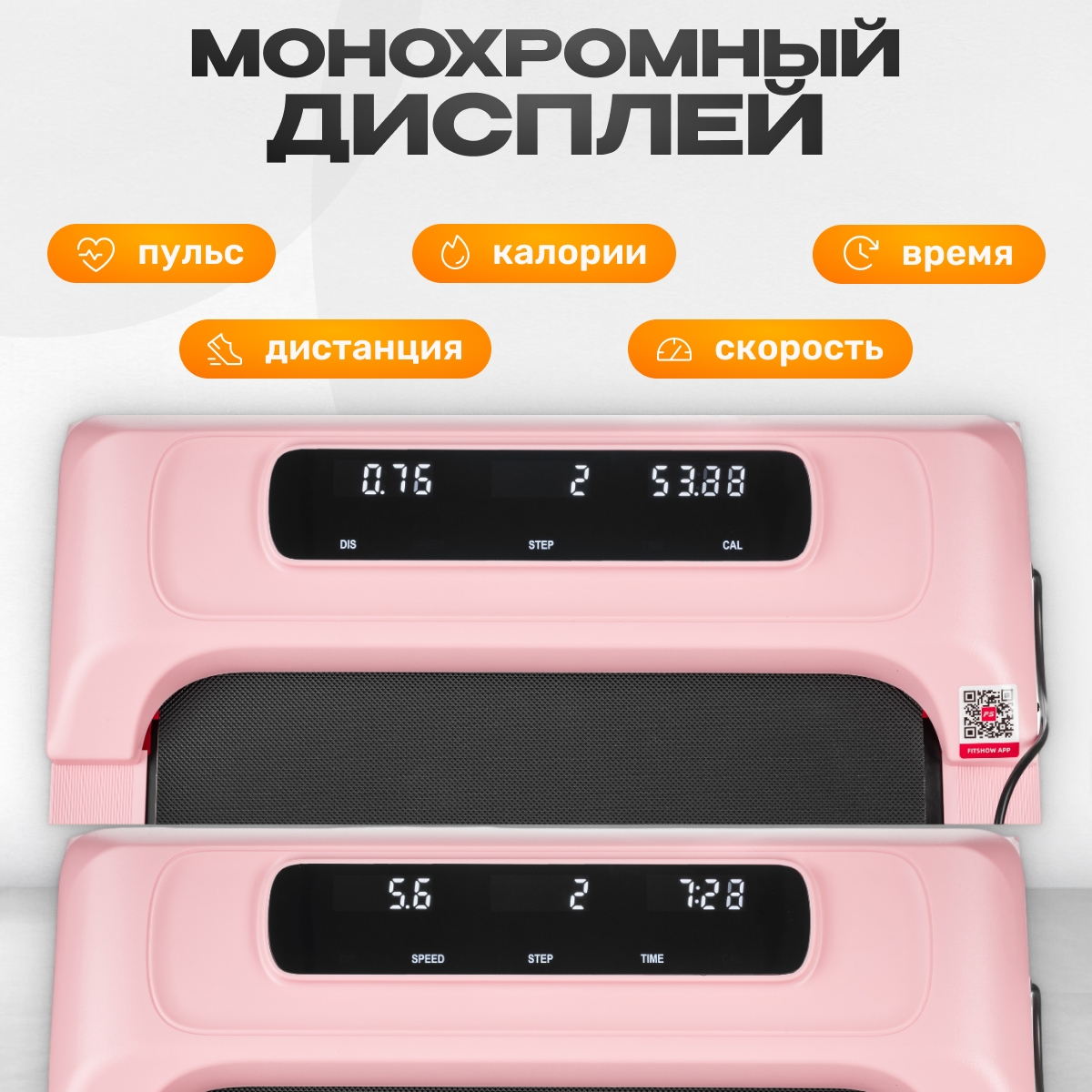 Электрическая беговая дорожка Sundays Fitness А01 Plus 9172303 розовый