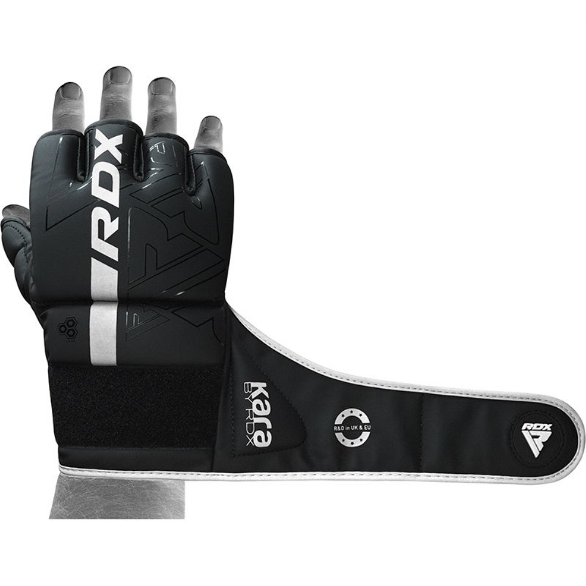 Перчатки тренировочные RDX Grappling F6 GGR-F6MW черный\белый матовый