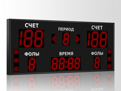 Табло для баскетбола Импульс 718-D18x6-D13x7-S6-A2