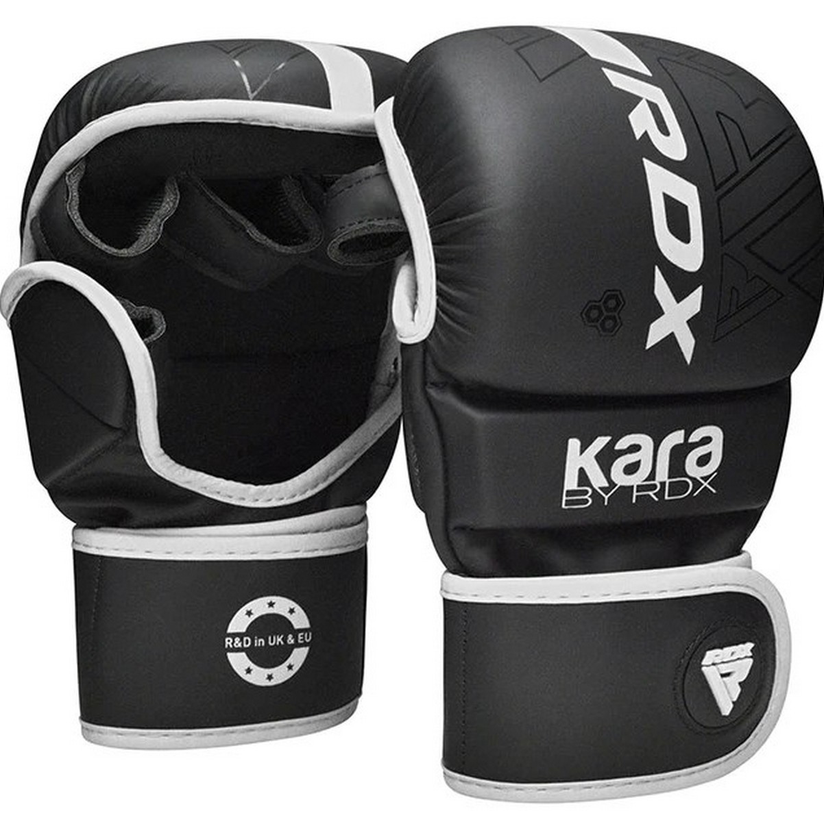 Перчатки тренировочные RDX Grappling Shooter F6 Plus GSR-F6MW+ черный\ белый матовый
