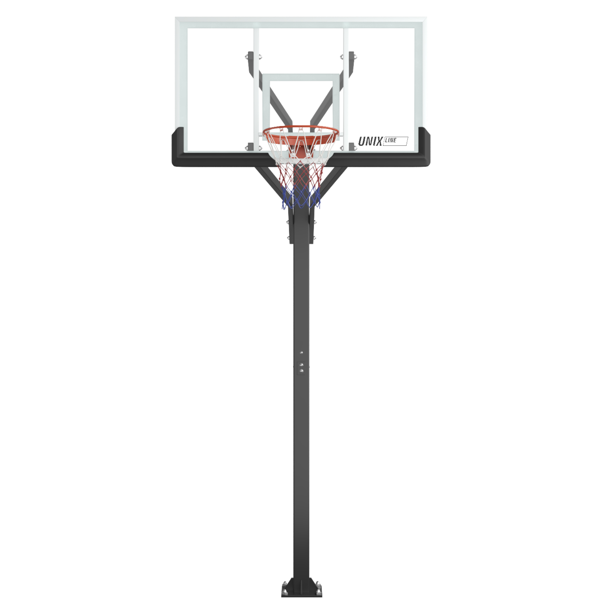Баскетбольная стойка стационарная 72"x42" R45 H230-305см Unix Line B-Stand-PC BSTSSTPR305_72PCBK