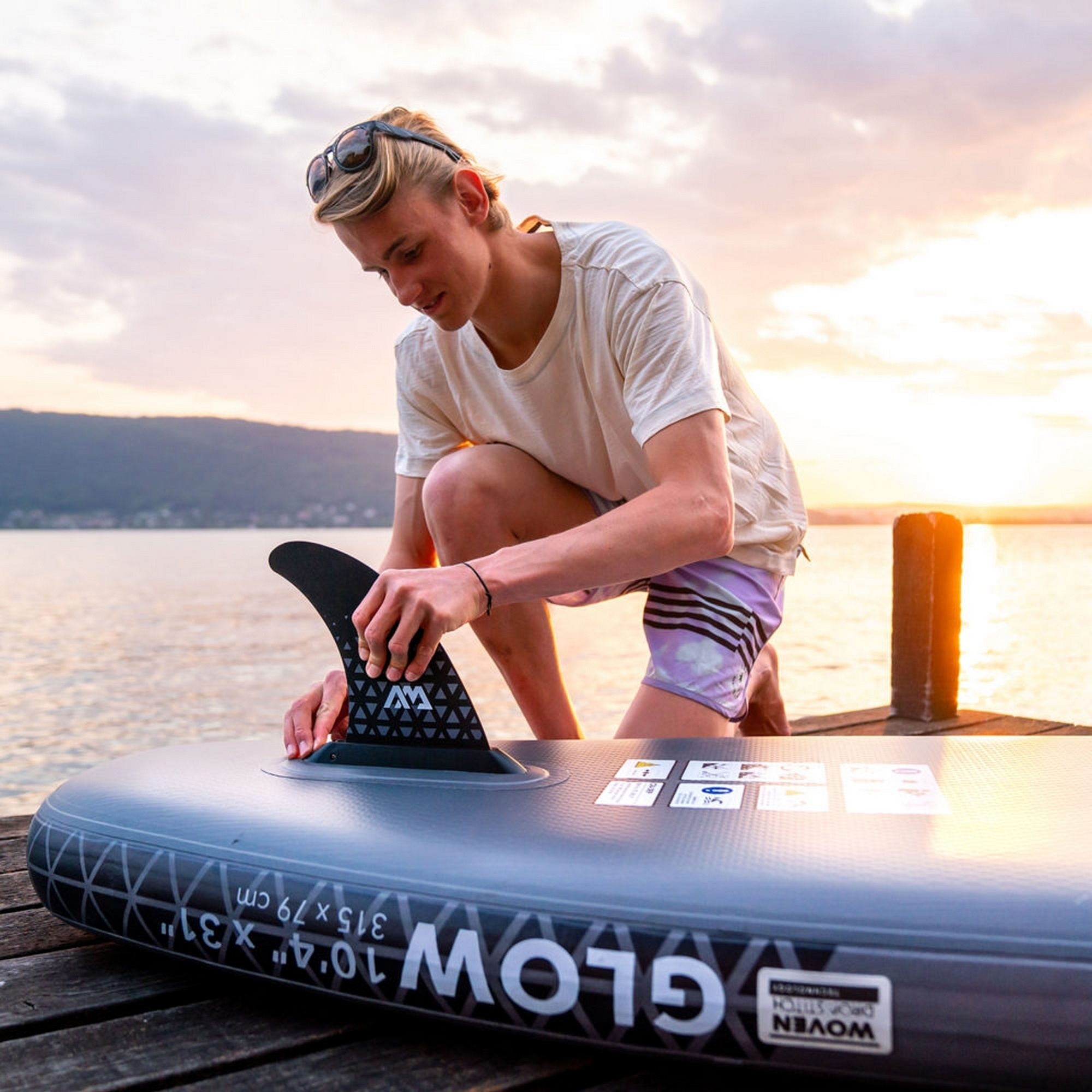 SUP-доска 315х79х15см, Ambient Light System, киль, лиш, до 140кг Aqua Marina Glow BT-24GL