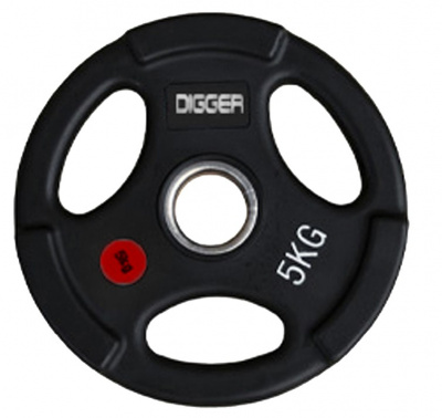 Диск олимпийский обрезиненный 3-х хватовый 5кг Hasttings Digger HD51C1C-5