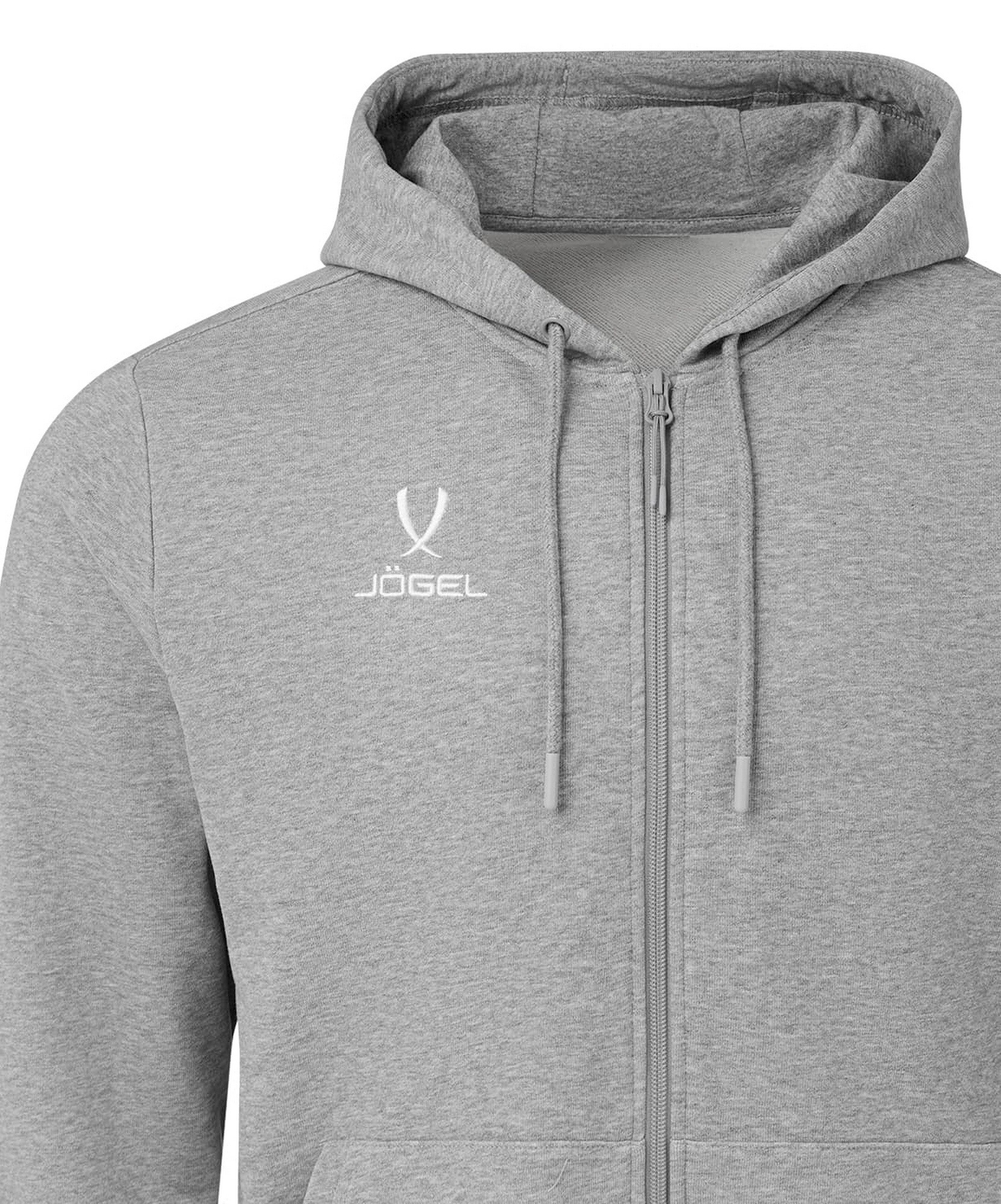 Флисовое худи на молнии Jogel ESSENTIAL Cotton Fleece FZ Hoodie, серый меланж