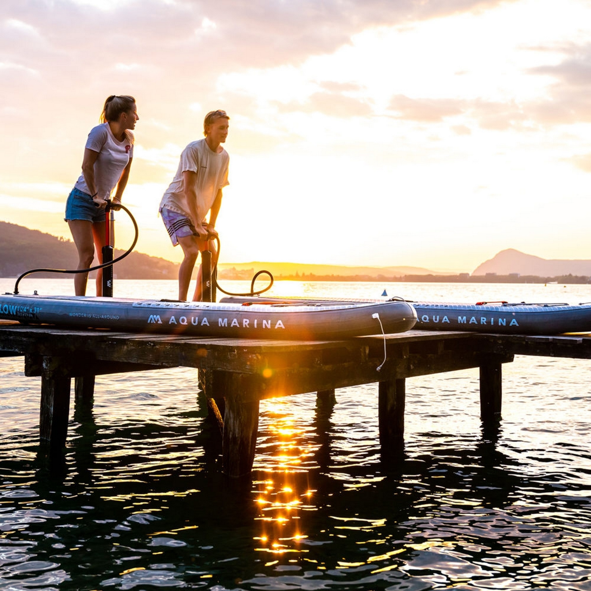 SUP-доска 315х79х15см, Ambient Light System, киль, лиш, до 140кг Aqua Marina Glow BT-24GL