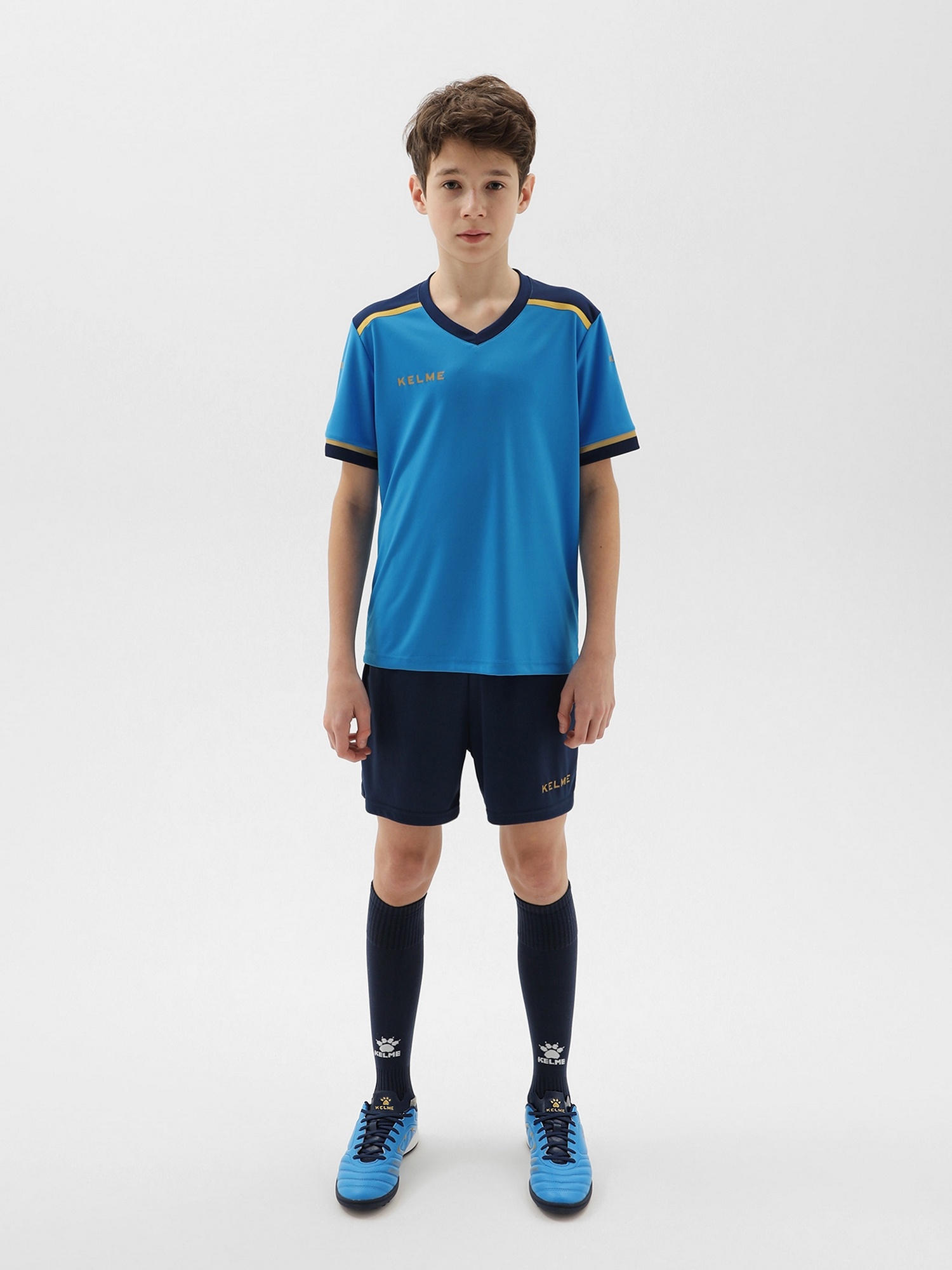 Детская футбольная форма Kelme Football Suit 8351ZB3158-996 Light Blue\Dark Blue