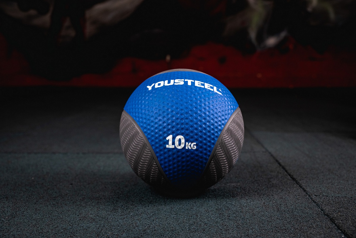 Медицинбол резиновый 10KG YouSteel 28,6см