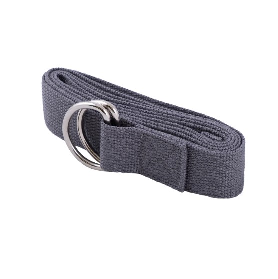 Ремень для йоги с металлическим карабином PRCTZ YOGA STRAP, серый PY7501
