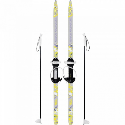 Лыжи Комплект, универс. крепление Цикл с палками STC SKI RACE Серый