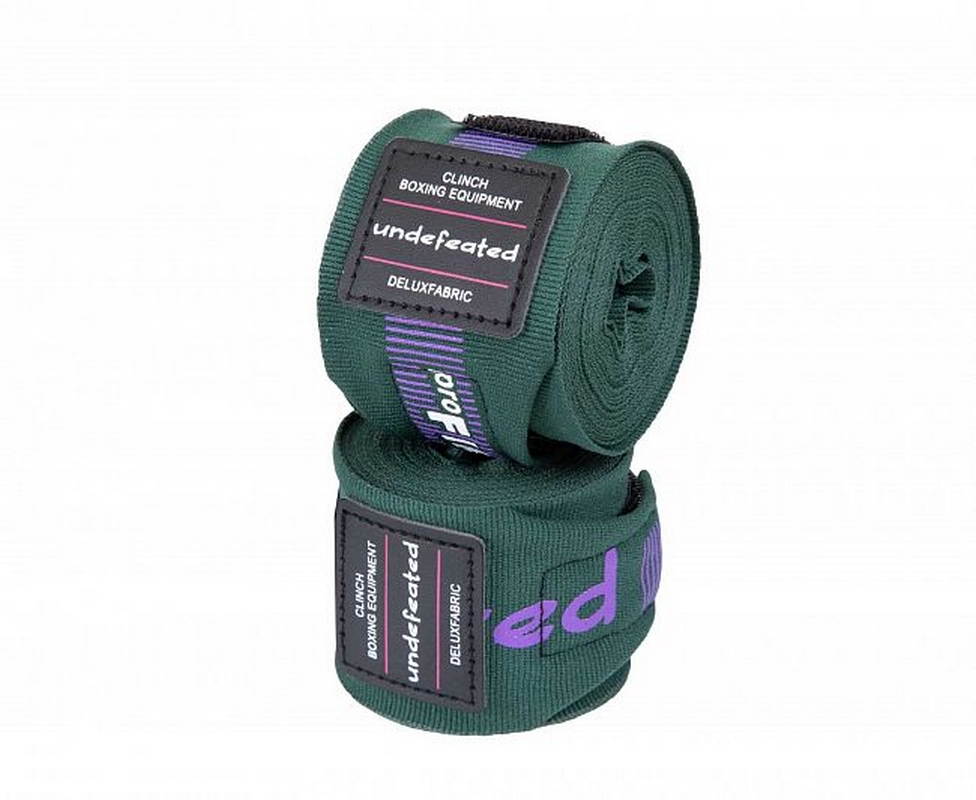 Бинты боксерские, длина 3,5 м Clinch Boxing Hand Wrap Undefeated C240 темно-зеленый