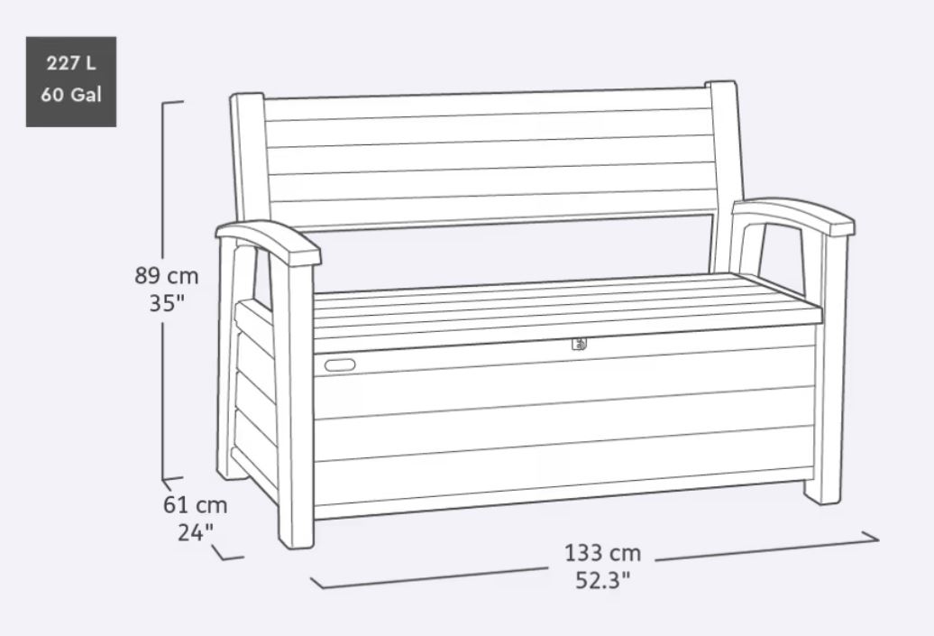 Скамья ДЕКО орех (Deco Garden Bench) 227 л.