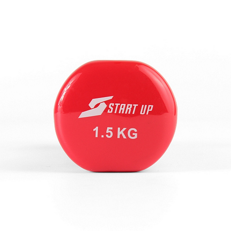 Гантель виниловая 1,5 кг Start Up HD1200 красный