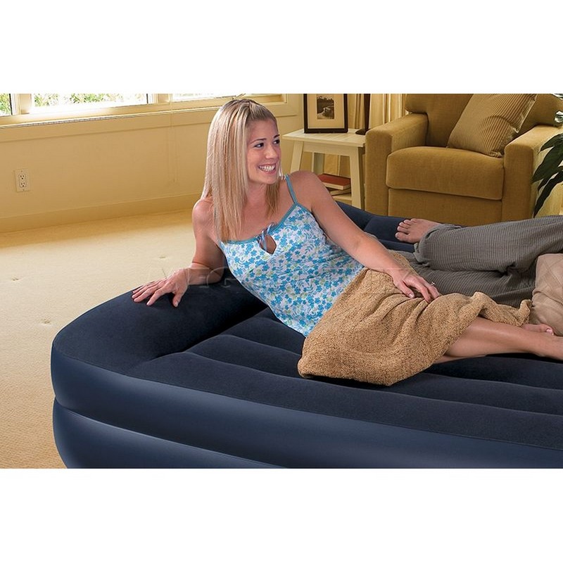Надувная кровать Intex Pillow Rest Raised Bed 152х203х42см встроенный насос 220V 64124