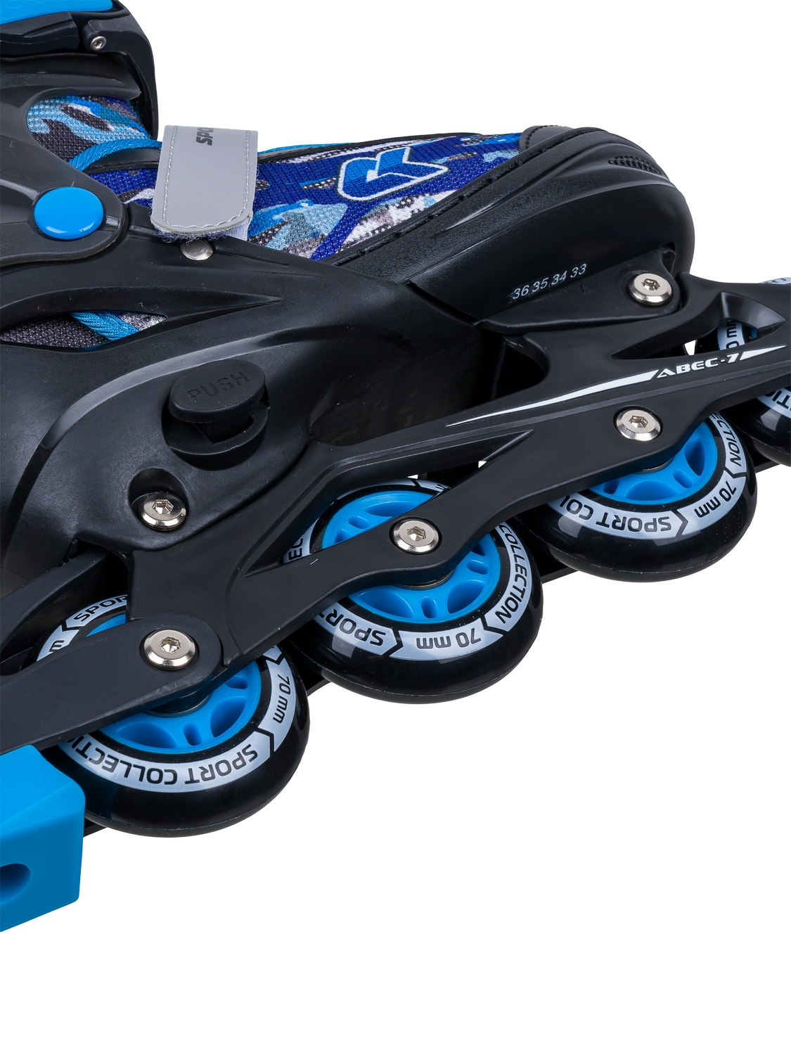 Раздвижные роликовые коньки Alpha Caprice CK-SK-P320-33Blue (антистресс обезьяна в подарок)