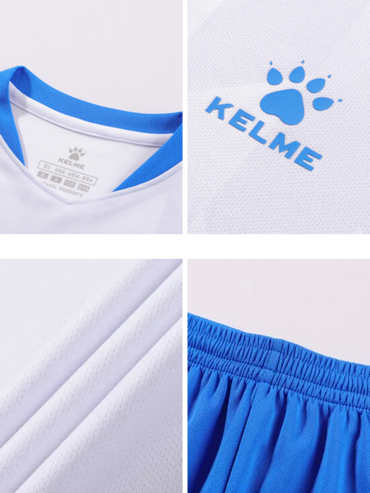 Детская футбольная форма Kelme Short-Sleeved Football Suit 8251ZB3003-100 White\Blue