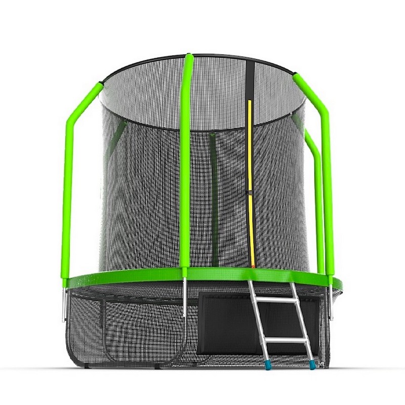 Батут с внутренней сеткой и лестницей EVO Jump Cosmo 6ft + нижняя сеть, зеленый