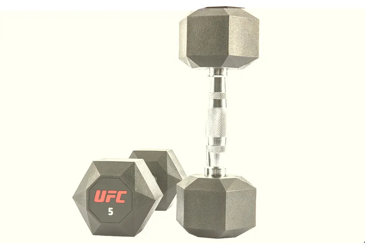 Комплект обрезиненных октагональных гантелей 10 пар от 2,5 до 25кг UFC Octagon Dumbbell UHA-75538-84