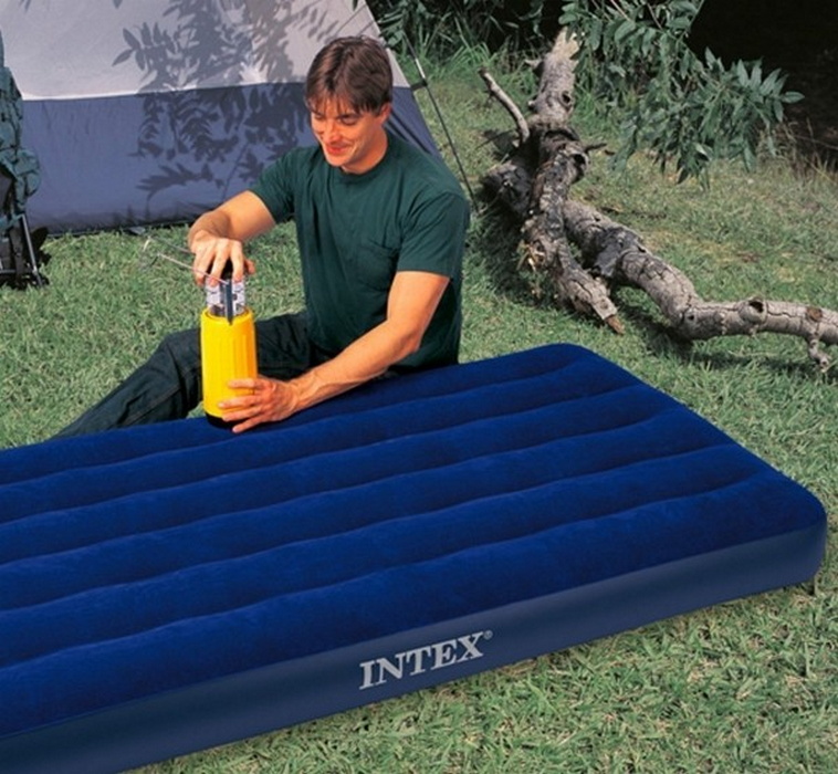 Надувной матрас Intex Classic Downy Airbed Fiber-Tech, 99х191х25см 64757