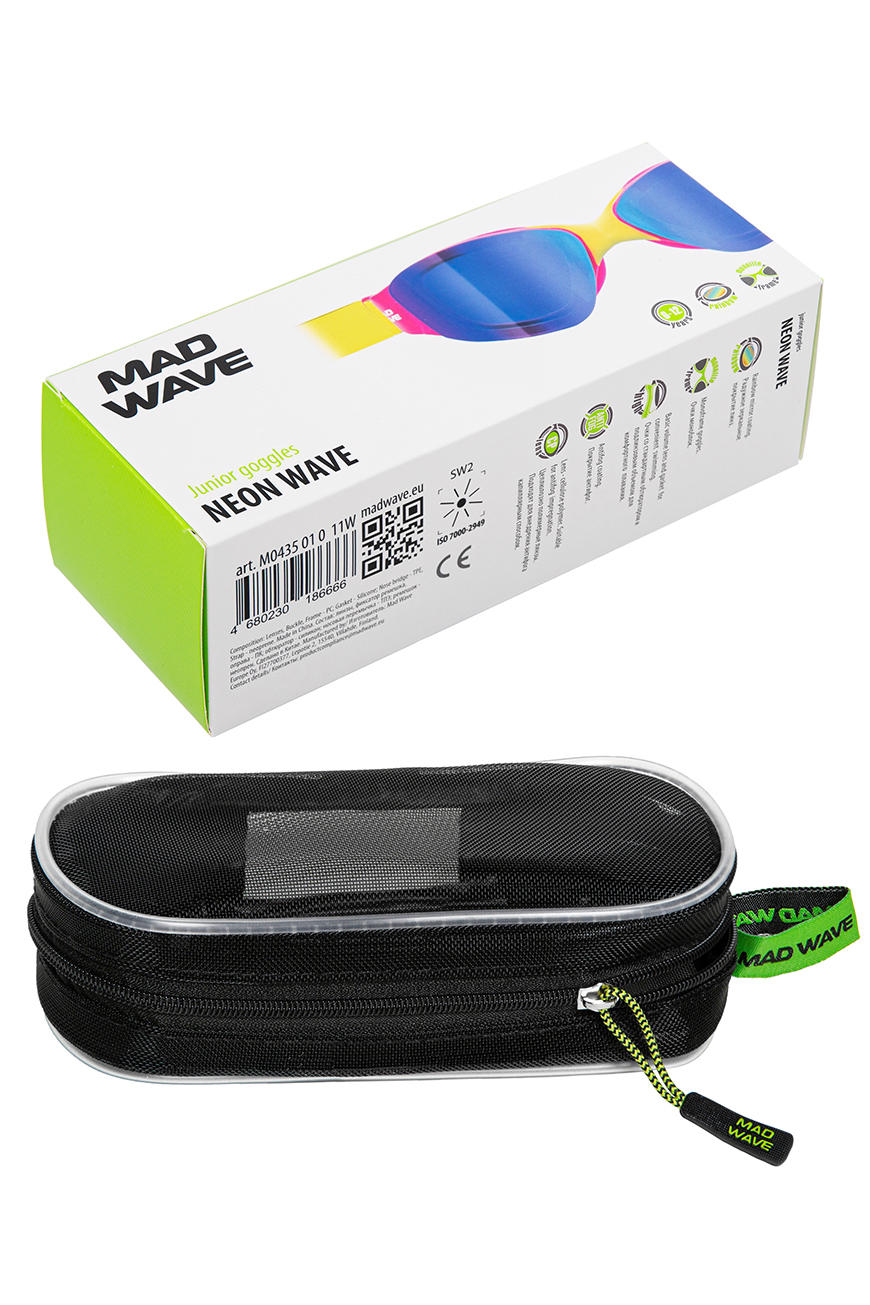 Очки для плавания юниорские Mad Wave Neon Wave rainbow M0435 01 0 11W Розовый