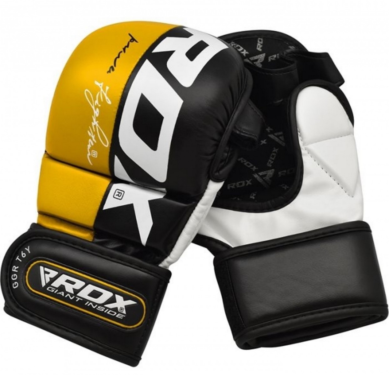 Перчатки тренировочные RDX Grappling T6 Plus GGR-T6Y+ желтый