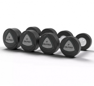 Набор полиуретановых гантелей от 42 до 50 кг (шаг 2 кг) OKPRO OK1032B-42-50-G