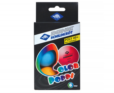 Мячики для н\тенниса 40+ Donic COLOR POPPS 6 штук 649015 разноцветные