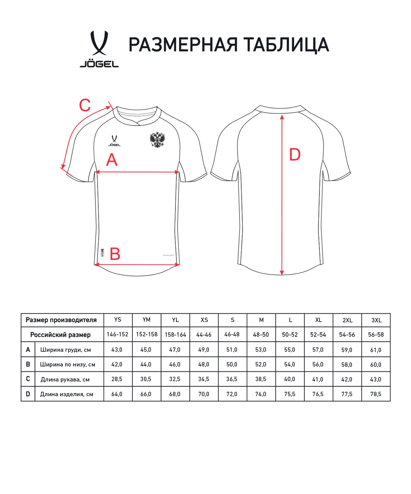 Футболка игровая Jogel NATIONAL PerFormDRY Home Jersey, красный