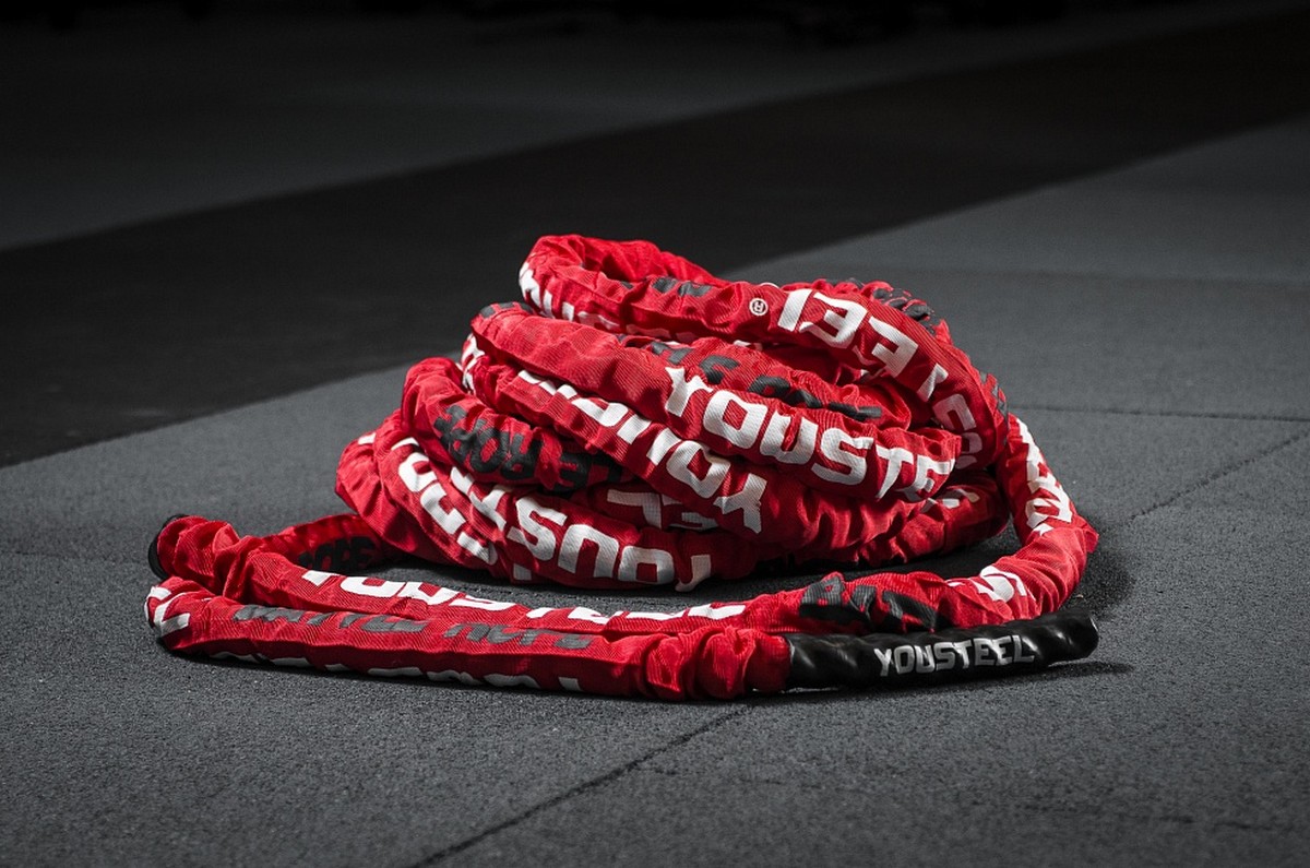 Канат тренировочный YouSteel нейлон, в чехле, D38мм, длина 15 м, красный