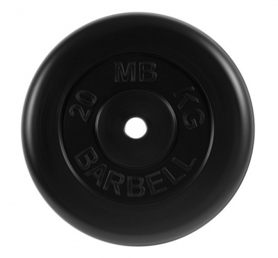 Диск обрезиненный d31мм MB Barbell MB-PltB31-20 20 кг черный