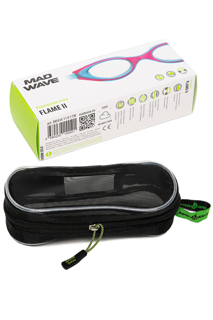 Очки для плавания юниорские Mad Wave Flame II junior M0434 11 0 11W розовый