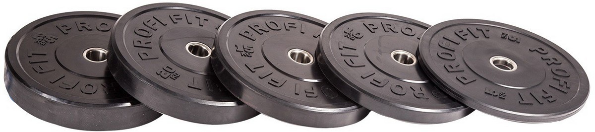 Диск для штанги каучуковый, черный, d51 10кг Profi-Fit