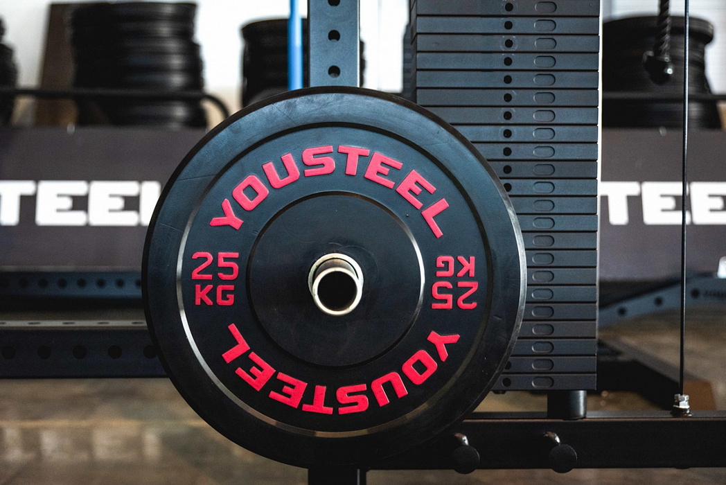 Диск каучуковый для штанги YouSteel тренировочный черный 20кг